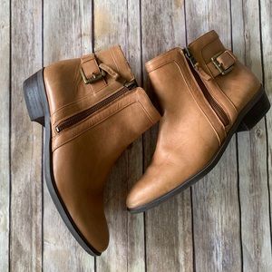 Ralph Lauren Tan Leather Ankle Booties